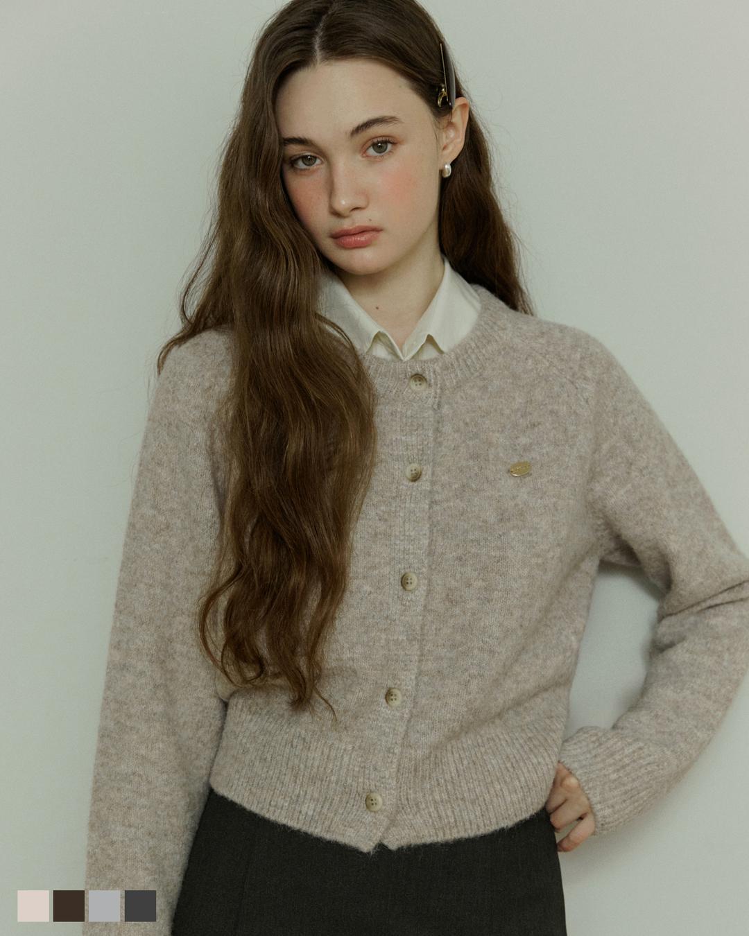 Signature soft round neck cardigan - 4color