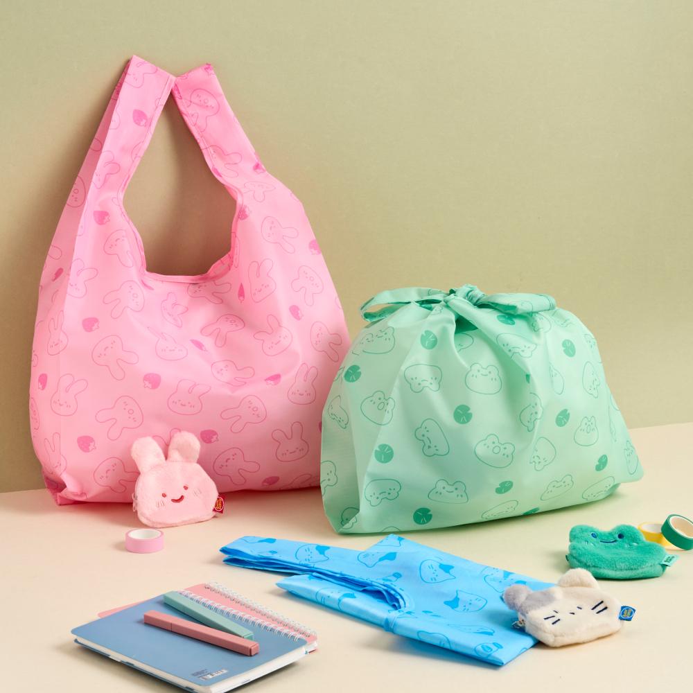 [버터샵] 사각사각 마켓백 L+파우치세트 3coor