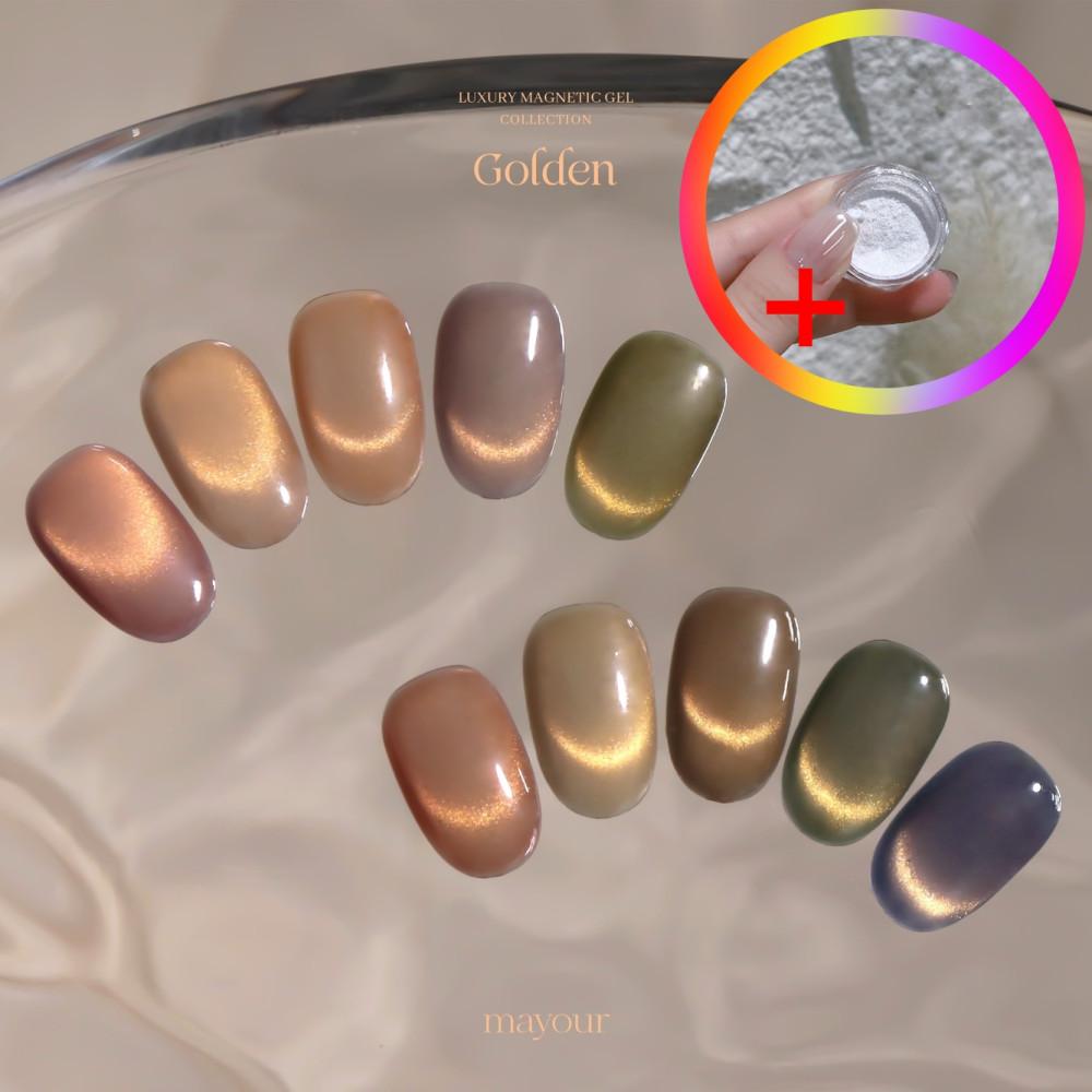 메이유어 골든 골드 자석 젤네일 세트