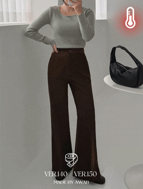 [140.150ver] #AWABMADE:_벨벳텐셀와이드롱부츠컷 -키작녀/기장선택/2color/3size
