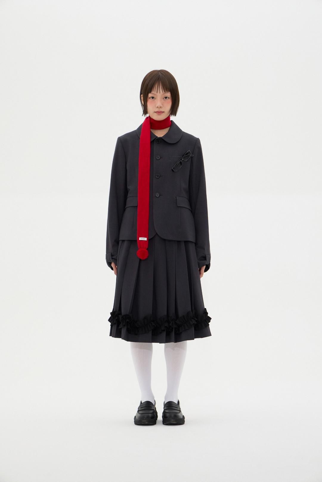 PETITE POM POM MUFFLER (RED)