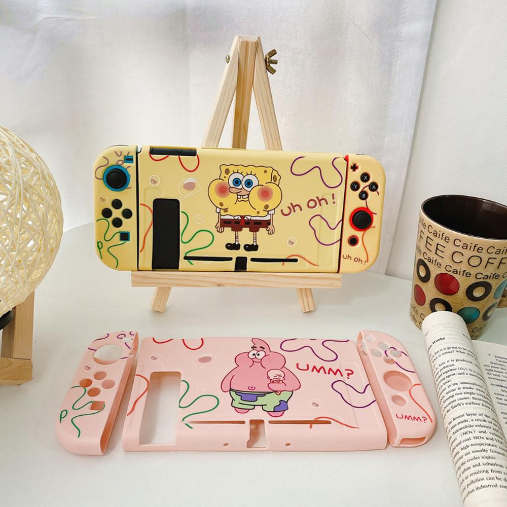 /안츄/  닌텐도스위치 OLED 케이스 스폰지밥 뚱이 풀커버 올레드 파우치