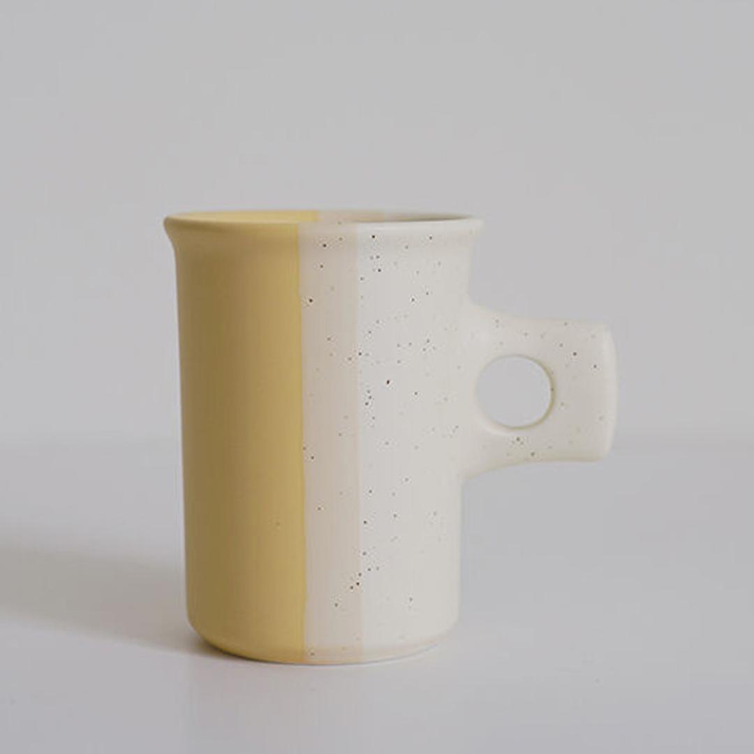 Colorblock Flat Mug -  Yellow