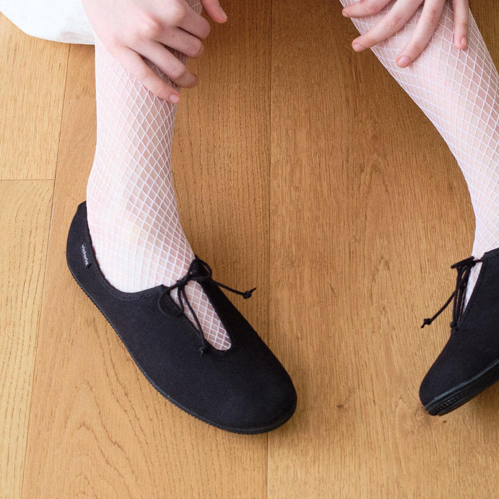 빅토리아 리본 발레리나 스니커즈 (1049922-NEGRO)