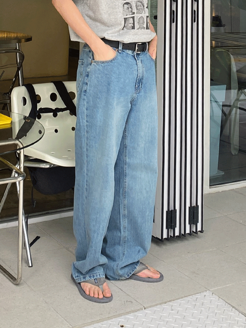 PVC 워싱 데님팬츠