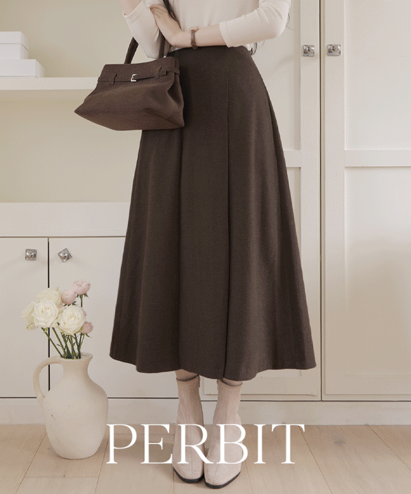 퍼빗 [P.B MADE] 마르지엘 헤링본 울 스커트 - 3color