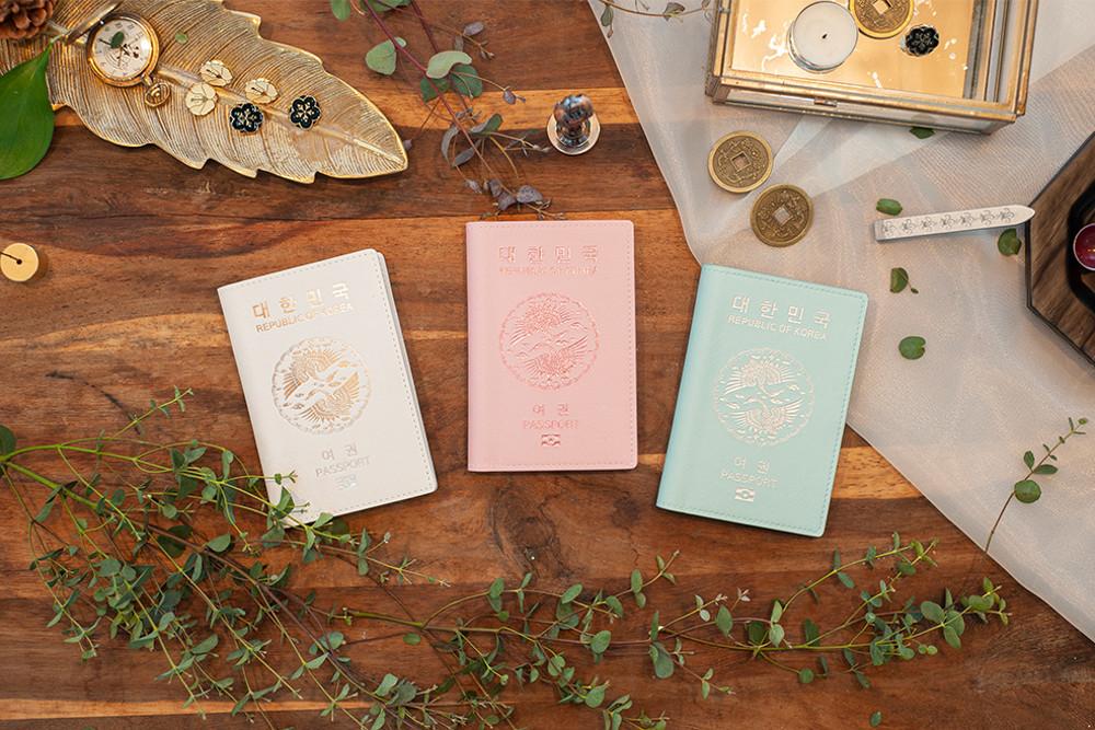 쌍학여권케이스 여행 지갑 가죽 여권케이스