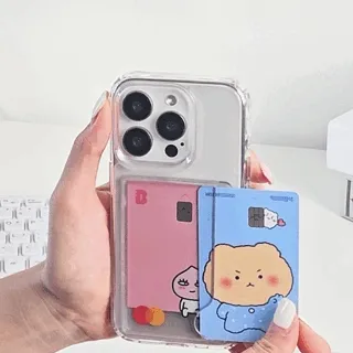 [최저가❤️주문폭주] 2장수납 듀얼 포켓 변색없는 1mm 초슬림 아이폰 카드 수납 투명 케이스 하드 젤리 실리콘 카메라보호 커버 아이폰16e 15 14 13프로 플러스 프로맥스
