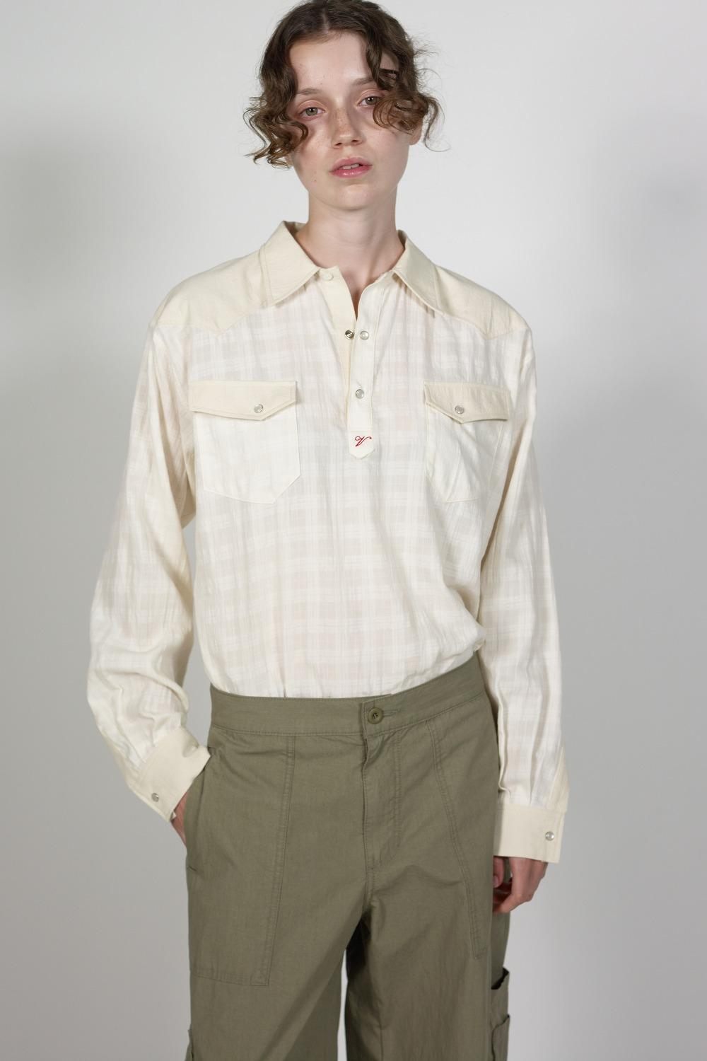 Via Safari check shirt (Beige check)