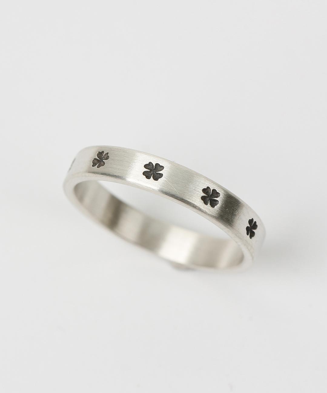 Clover simple rail ring BK (925 silver)