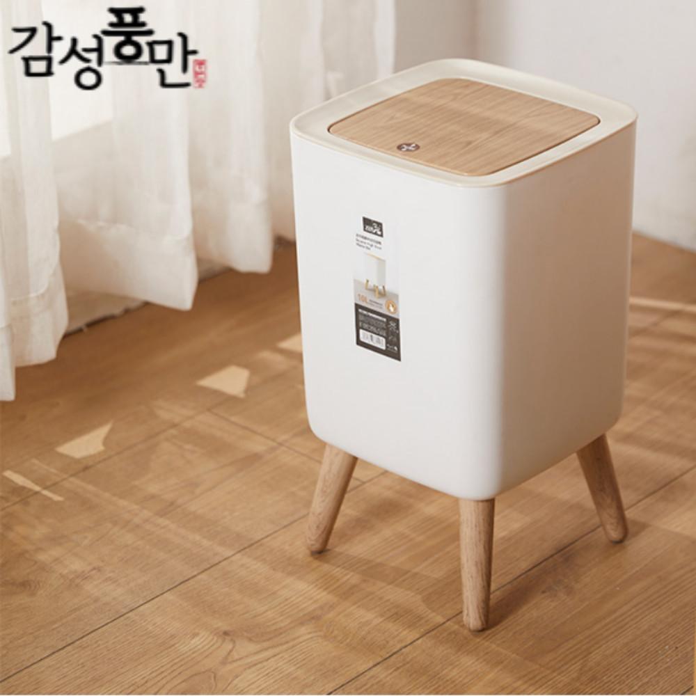 사각 인테리어 휴지통 원터치 가정용 화장실 주방 쓰레기통 10L