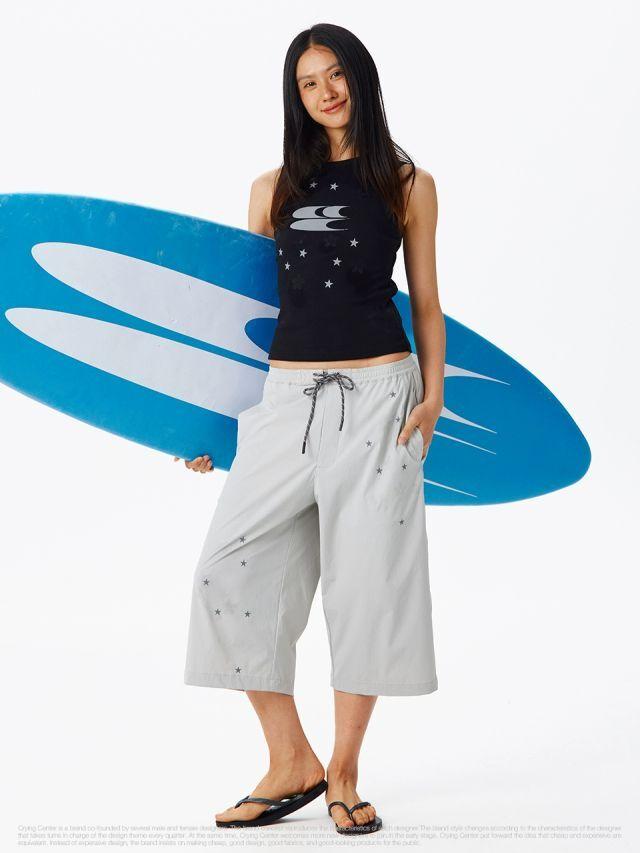 [Crying Center] Water-Reactive Star Capri Shorts