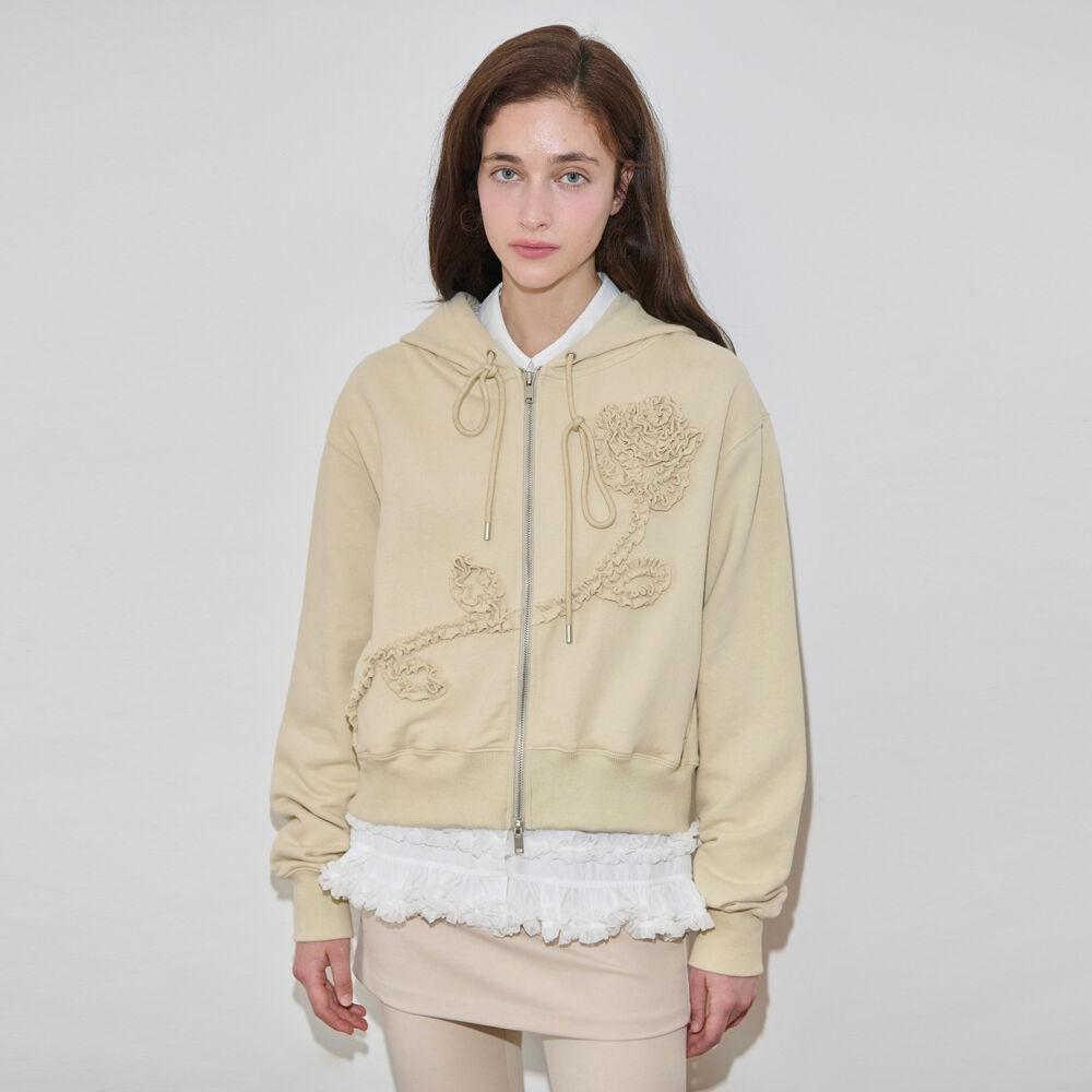 Rose Frill Hoodie Zipup (Butter)