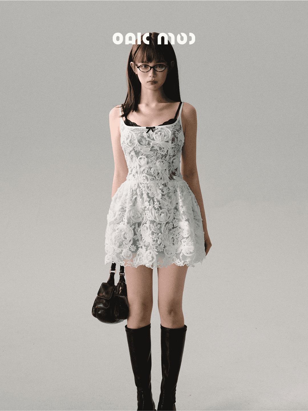 [OAK MOO] "Plant Secret Realm\" - Three-dimensional Embroidered Suspender Dress