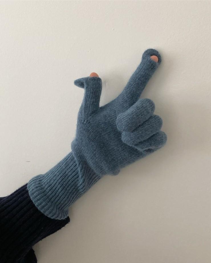 마지막수량) finger hole cashmere glove (4colors)