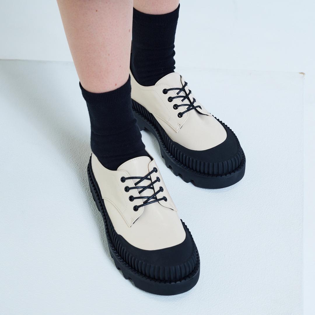 라운드 토 플랫폼 더비 슈즈 412339001 (3.8cm/2colors)