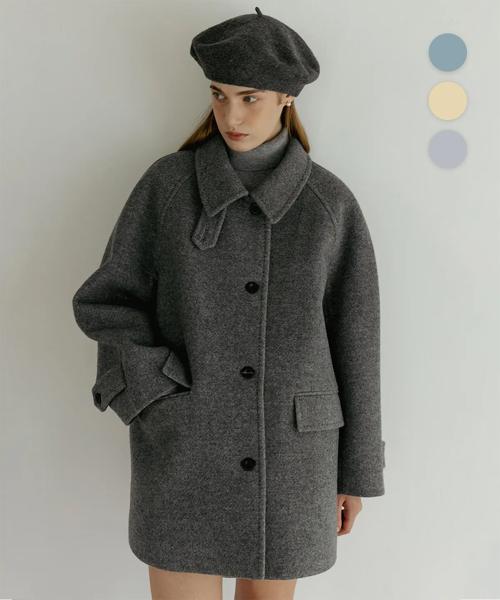 [3COLORS] CLASSIC WOOL HALF COAT