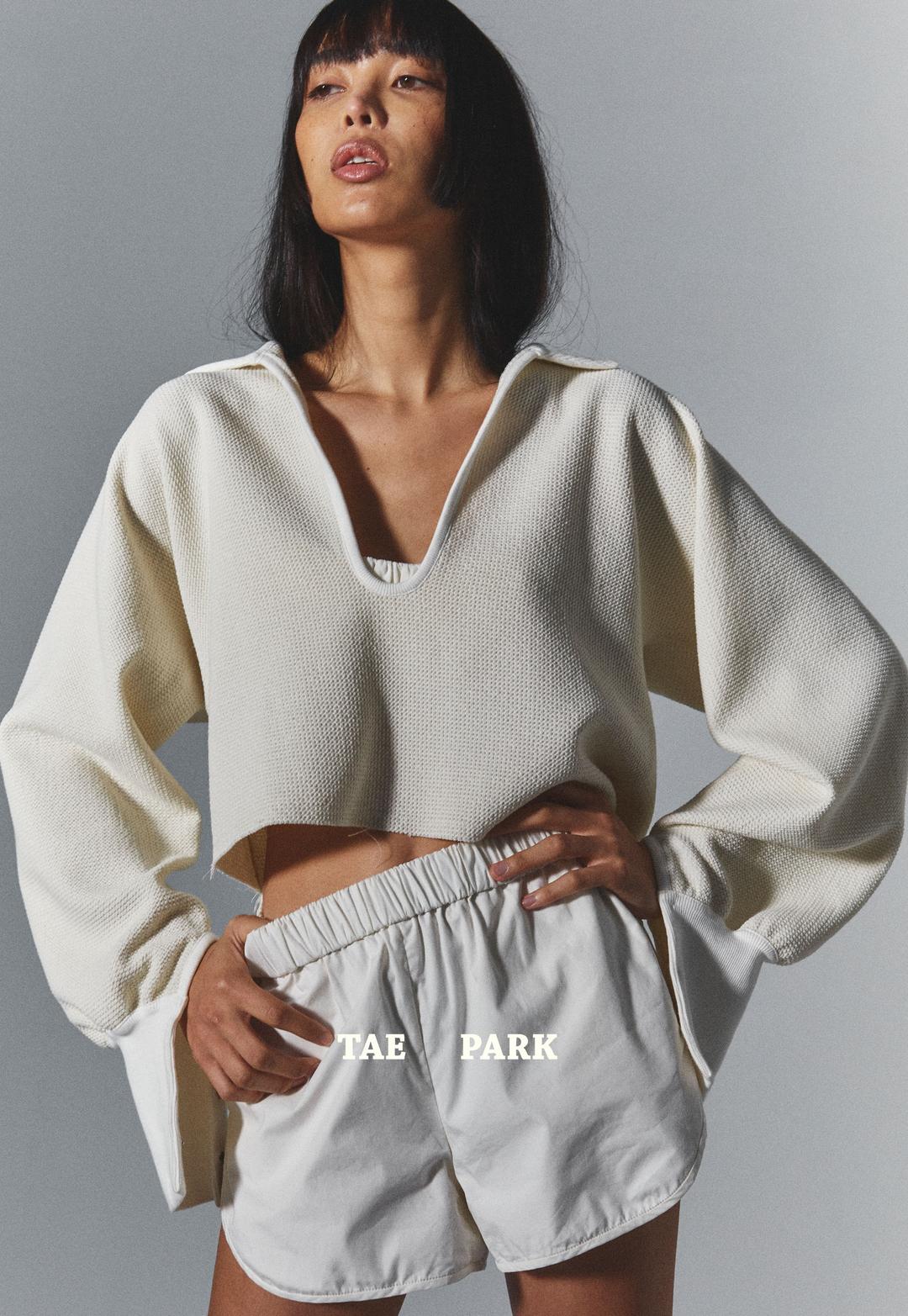 U Neck Waffle Sweater Cream - S - Sold Out