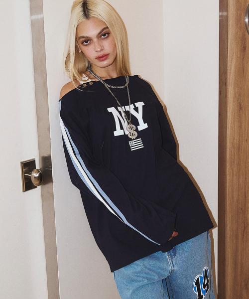 OFF SHOULDER LONGSLEEVE NAVY