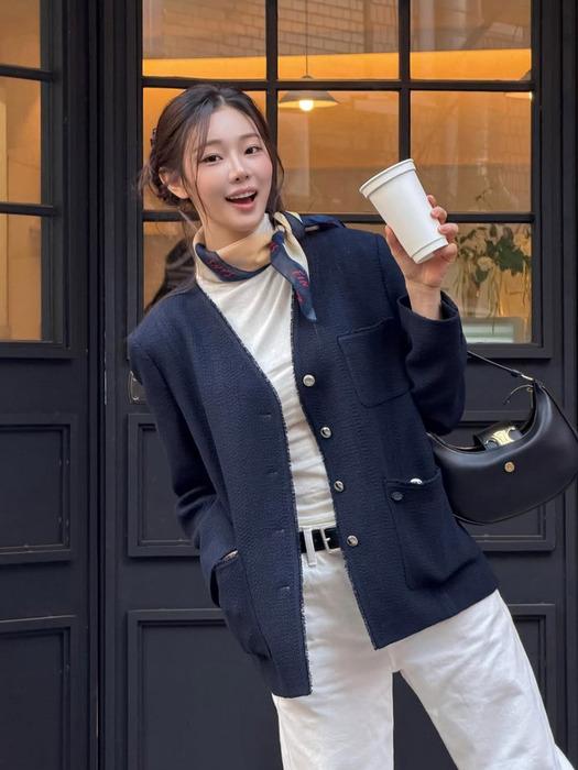 [단독] 프린지 노카라 트위드 자켓 NEW6SJ238_24