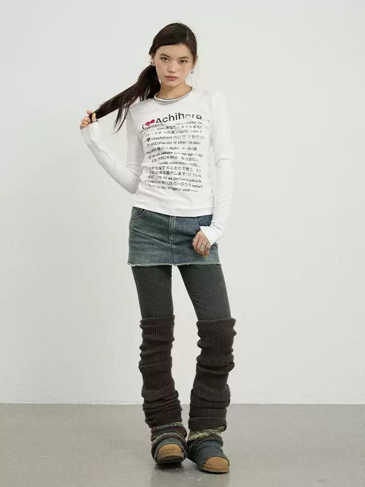 ACHIHARA 아치하라 겨울 크루넥 긴팔티 베이스레이어