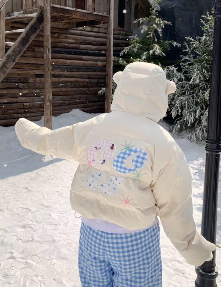 EAHO 오리지널 메이드 자수 캐주얼 코튼 패딩