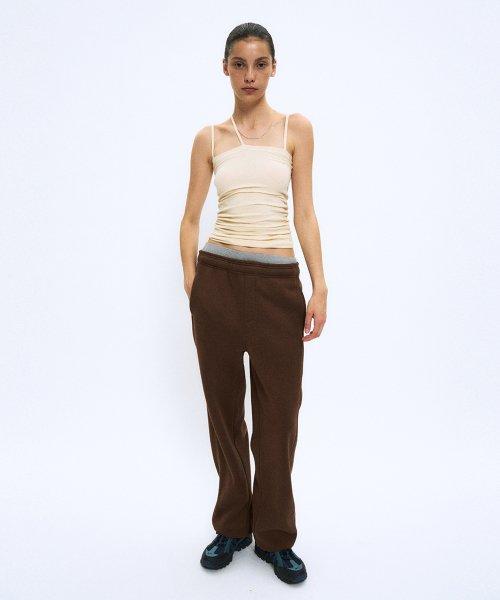 와이드 스웻팬츠_브라운