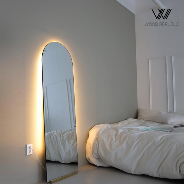 강화유리 노프레임 와이드 아치형 전신거울 500X1600