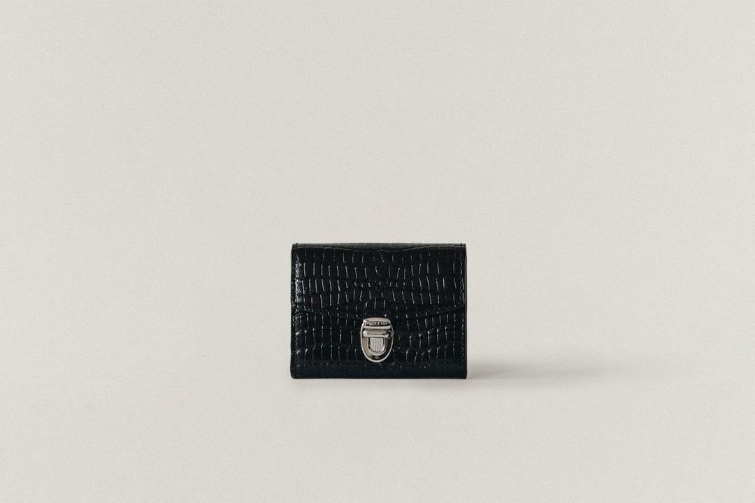PORTE CARTES LOQUET CROCO BLACK