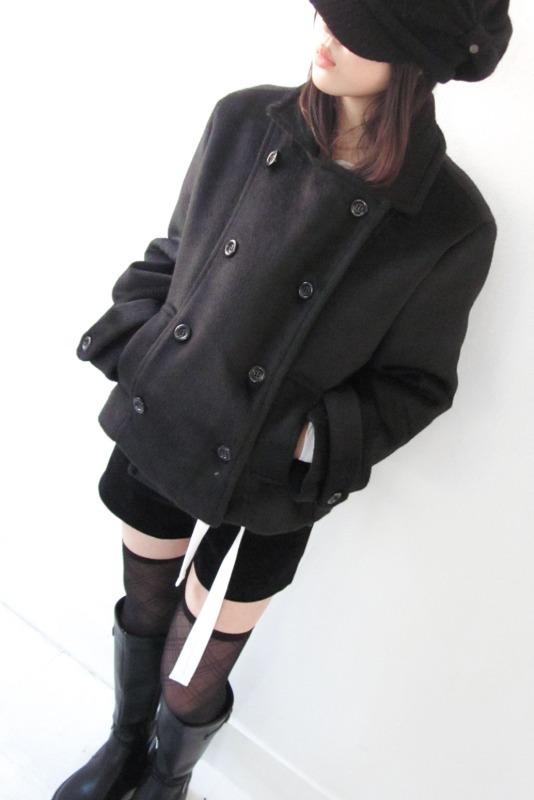 blur short double coat (black)