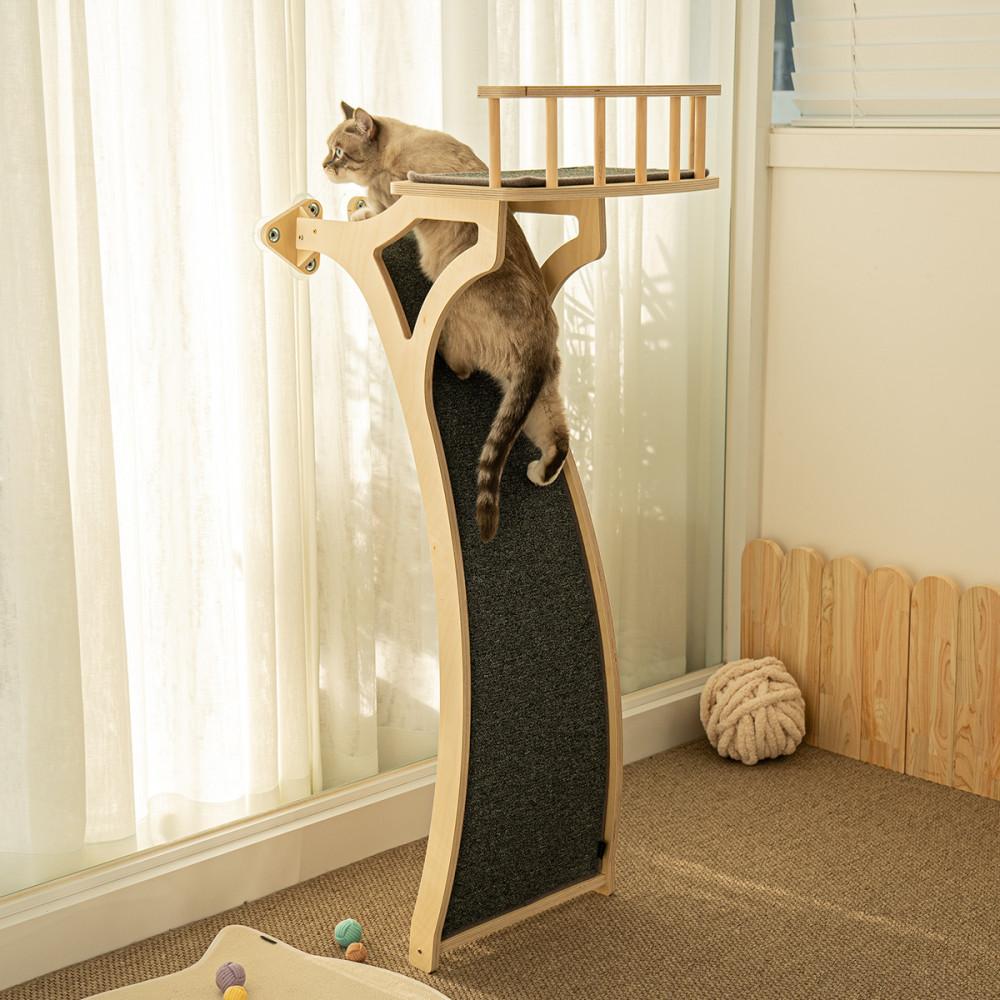 모넬로 라푼젤 윈도우 창문 고양이 원목 소형 캣타워 캣워크 GO2076