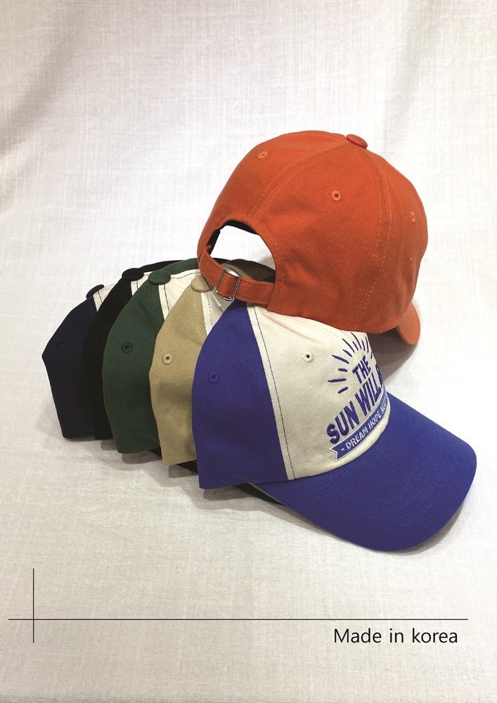 6color SUN WILL RISE 레터링 데일리 투톤볼캡 남녀공용 선라이즈 자수모자