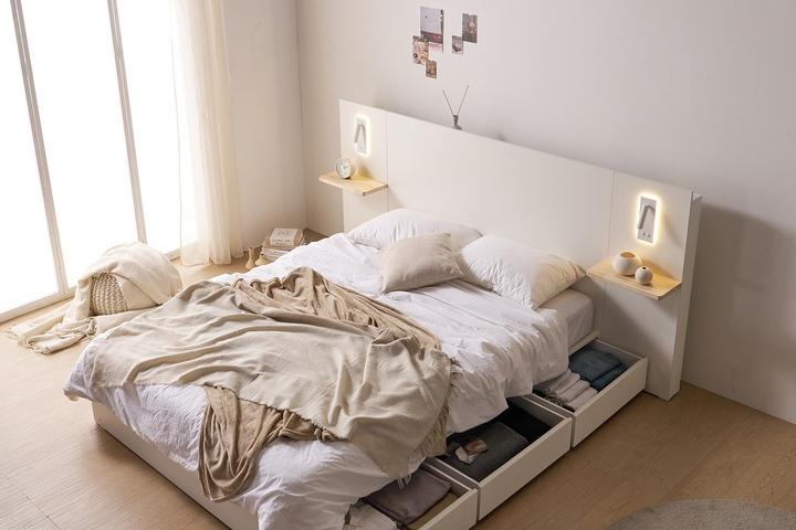 [무료배송] 소나 모던 LED 조명 벙커 수납 호텔 침대 SS/Q