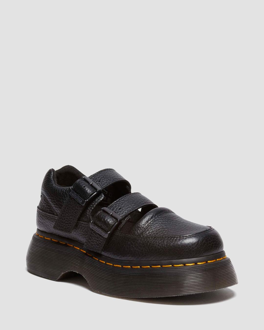 Buzz milled nappa leather Mary Jane shoes in Black Milled Nappa | Dr. Martens