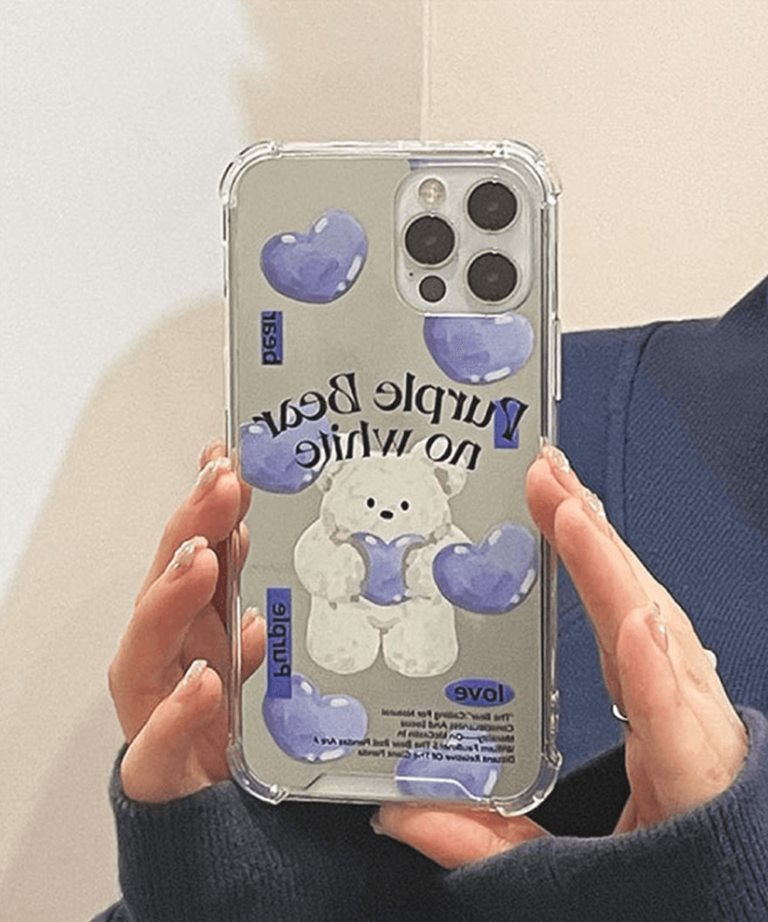🚀당일출고 💜 하트 곰돌이 미러 폰케이스💎 갤럭시 케이스 A20 A12 A22 A53 A33 A30 A10E A32 A31 노트9 10 20 S20 S21 S22 아이폰케이스