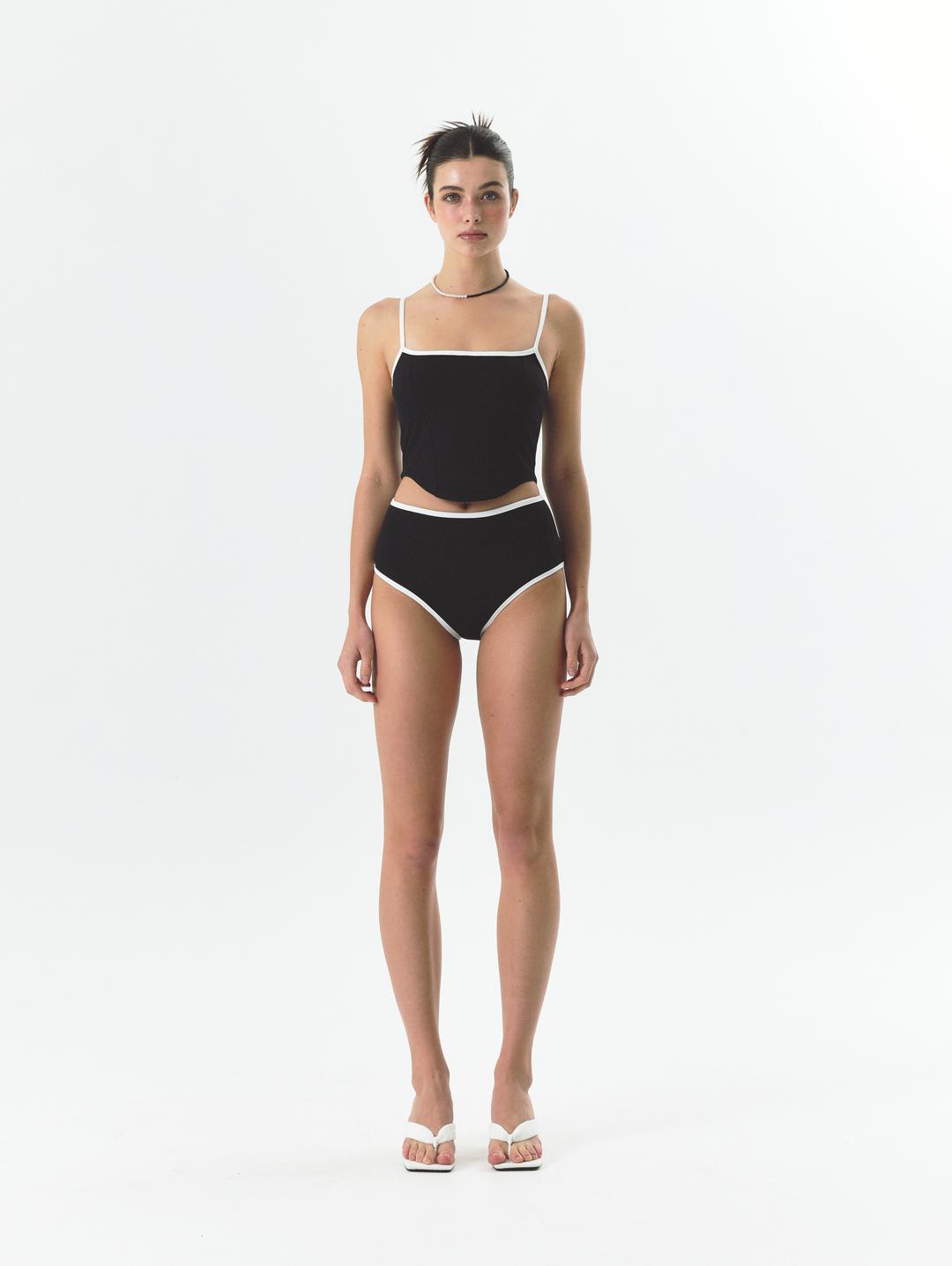 BLACK WAFFLE STRAP SET