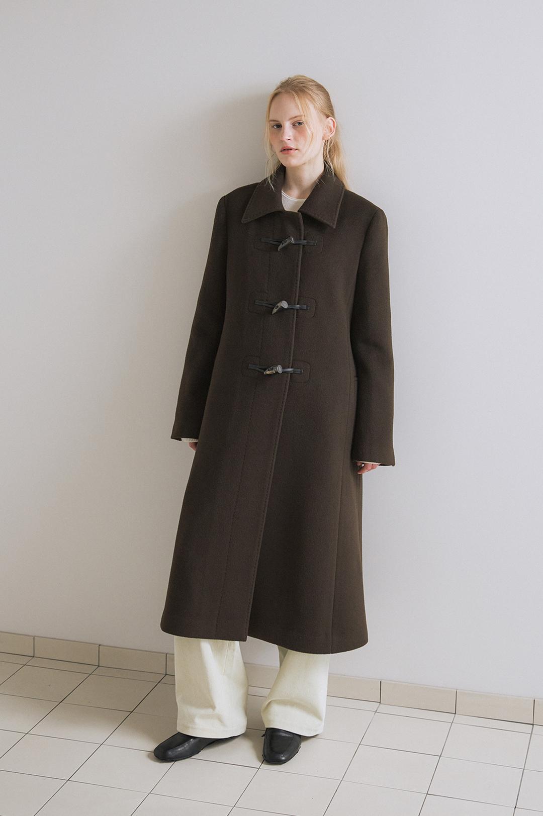 Rona Classic Duffle Wool Coat (Brown)