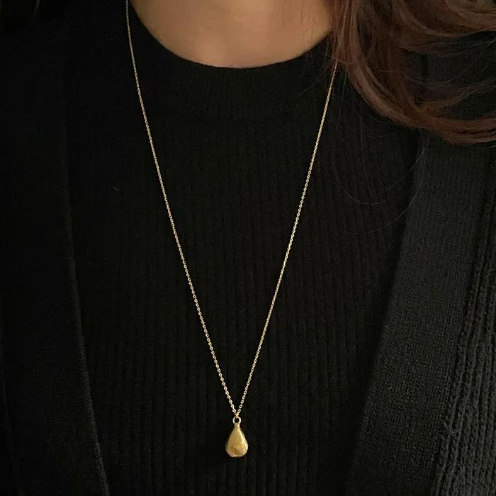 Raindrop Long Necklace [18kGold Plated]
