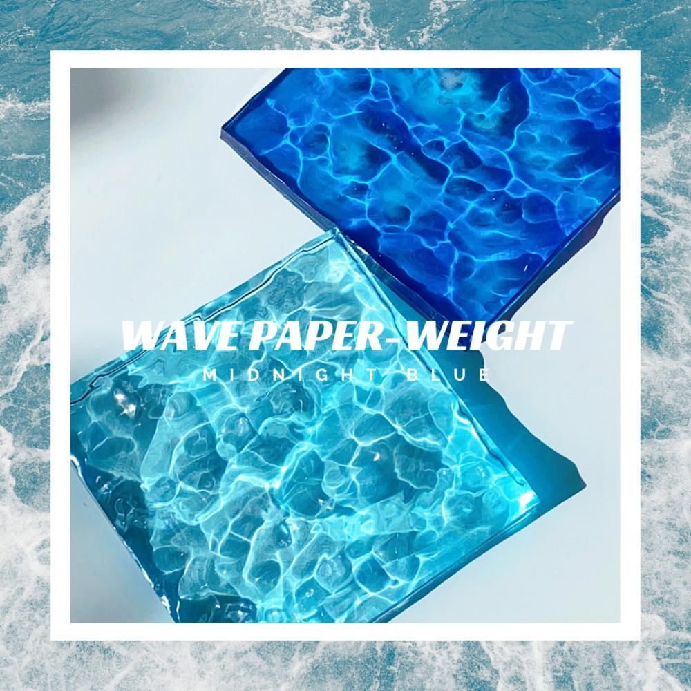 [미드나잇블루] 레진 물결 조각 - 오브제 문진 인테리어소품 촬영소품 장식품 여름아이템