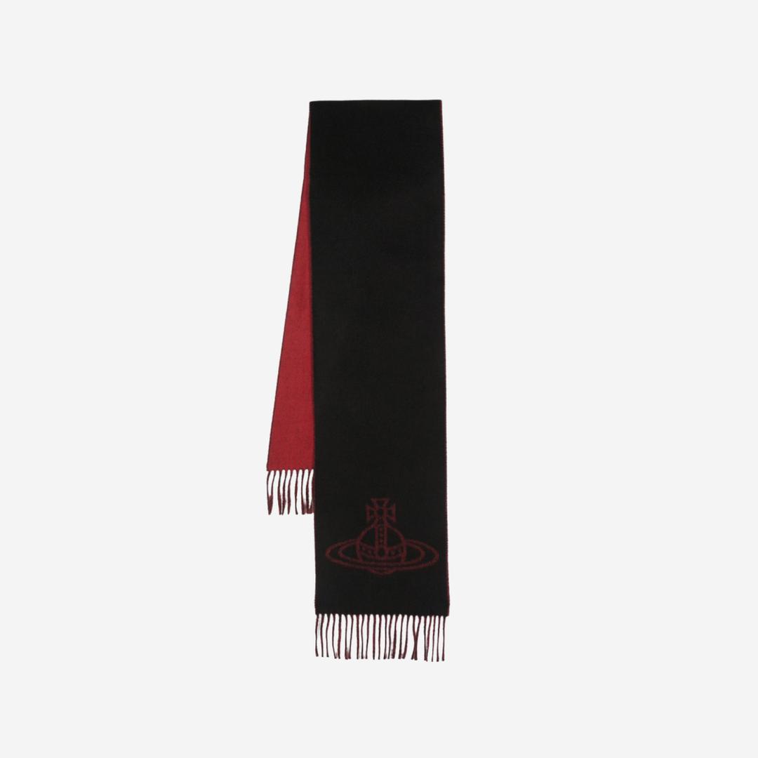 Vivienne Westwood Double Face Single Orb Scarf Black