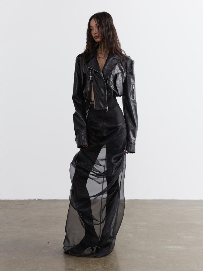 JNYLON Pleated gauze two-piece skirt