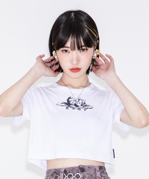 스몰 앤젤 슬림 크롭 티 [화이트]