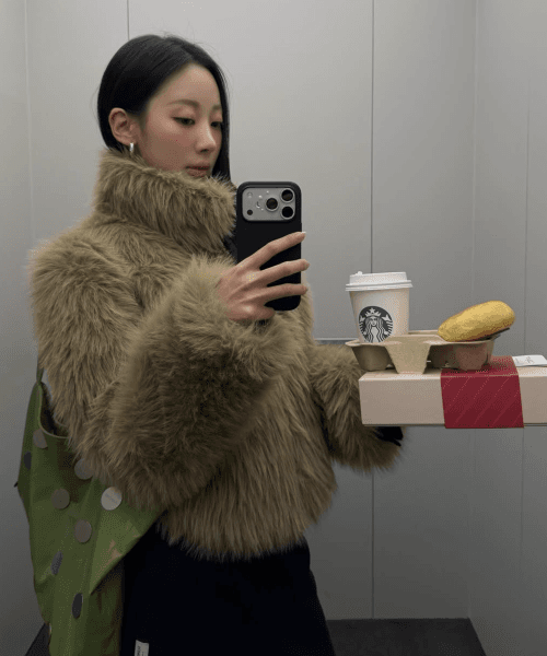 포우 퍼 자켓 - 베이지