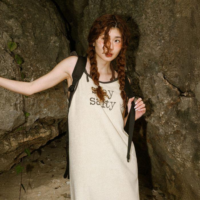 테리 리본 롱 원피스 (Butter)