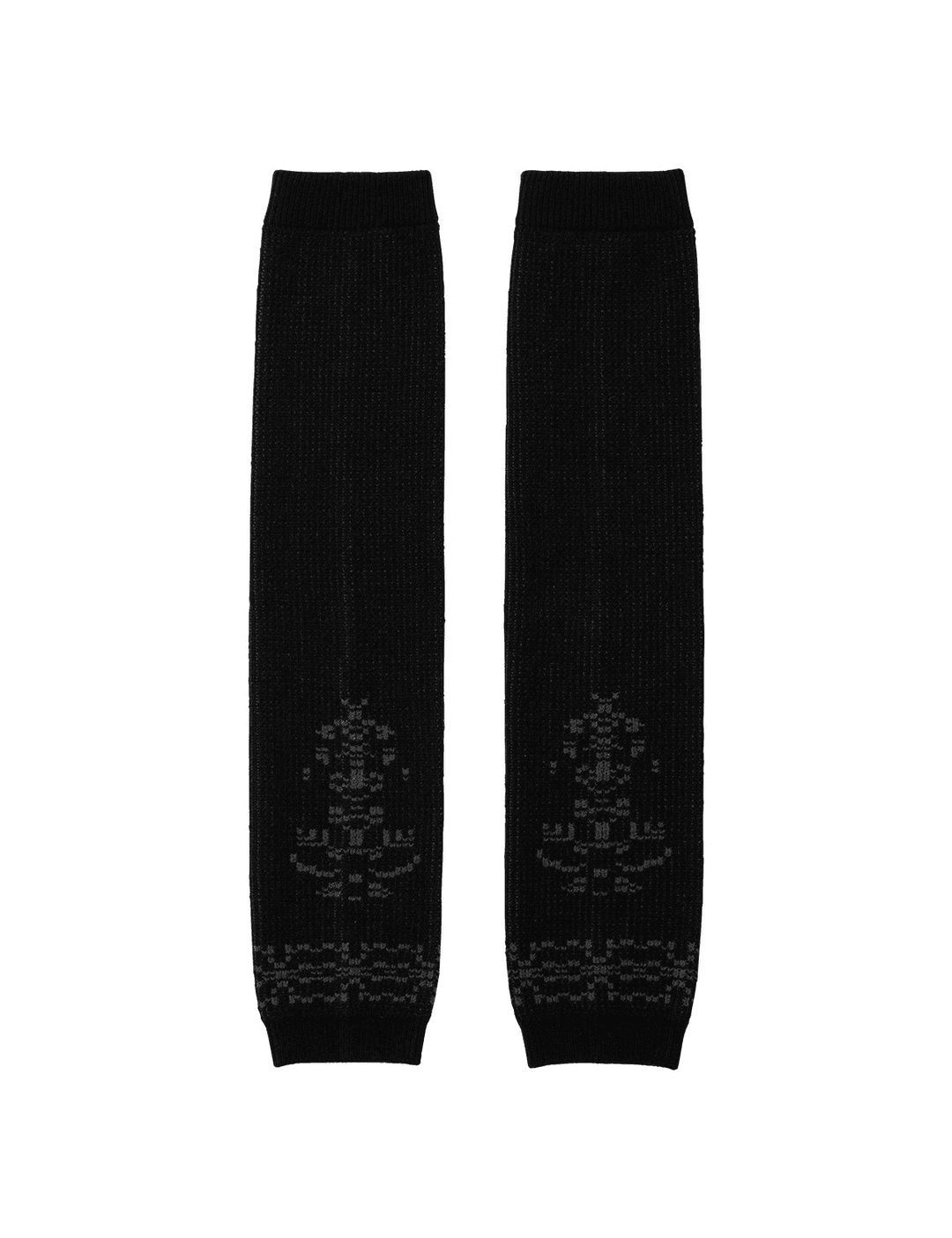 Jacquard Long Warmers Black
