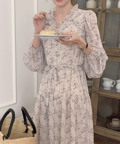 라니시 쉬폰 플라워 원피스[5차재입고]