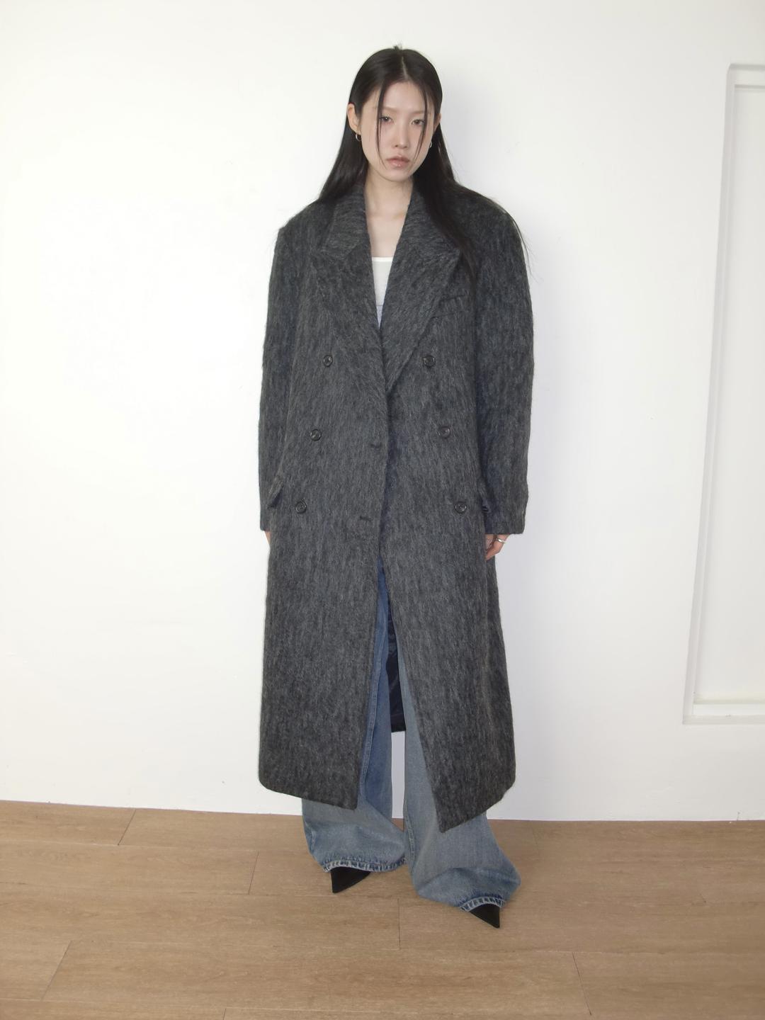 MOHAIR DOUBLE COAT_CHARCOAL
