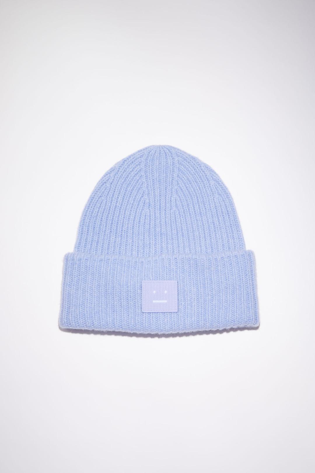 리브드 비니 모자 - 콘플라워 블루 멜란지