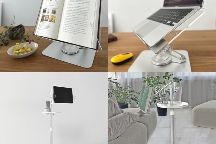 북스탠드 눕서대 높이 각도 조절 독서대 / 360도 투명 독서대