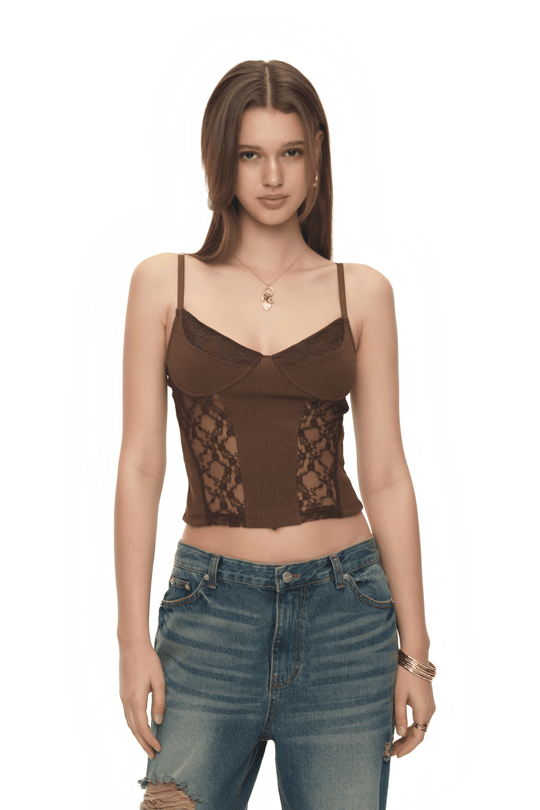BUSTIER CAMI TOP (BROWN)